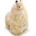 Plush toy llama with 'Inkari' tag on a white background