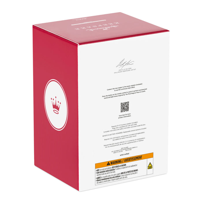 Red and white box with a logo and text on a white background