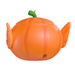 Pumpkin-shaped container with a green stem on a white background