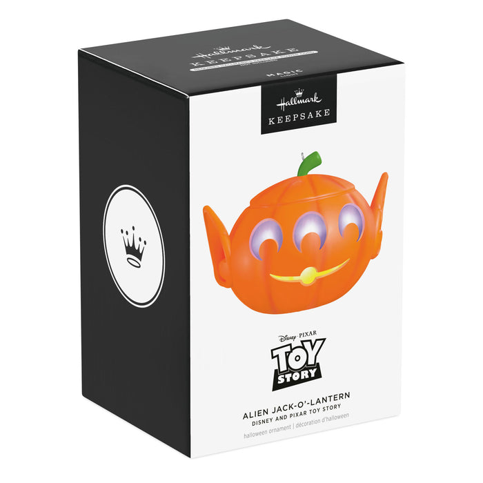 Hallmark Keepsake Pumpkin Alien toy packaging from Toy Story on a white background