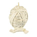 Decorative shell ornament with a textured surface on a white background