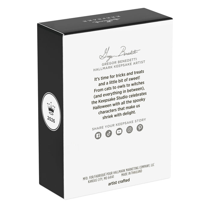Hallmark Keepsake Halloween box with black and white design