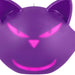 Purple cat-shaped container with glowing pink interior on a white background