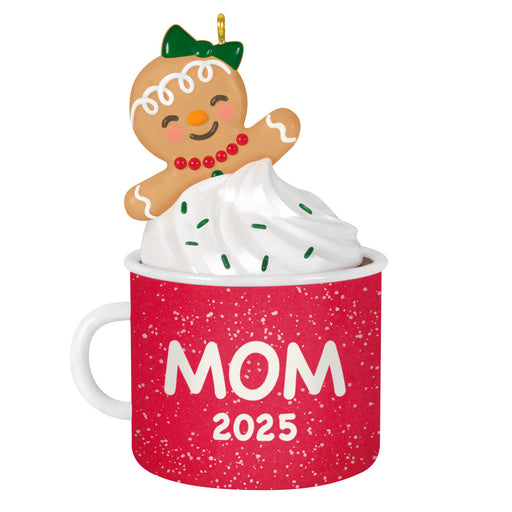 Mom Gingerbread Girl in Mug 2025 Ornament