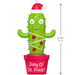 Green cactus ornament with a Santa hat, red pot, and text 'Jolly Ol' St. Prick!' on a white background.