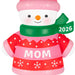 Inflatable snowman decoration with 'MOM' and year 2026 on a white background