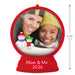 Personalized Christmas ornament with a photo of a woman and a child, snowman, and text 'Mom & Me 2026'.