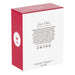 Product packaging with red and white design, featuring text and a logo.