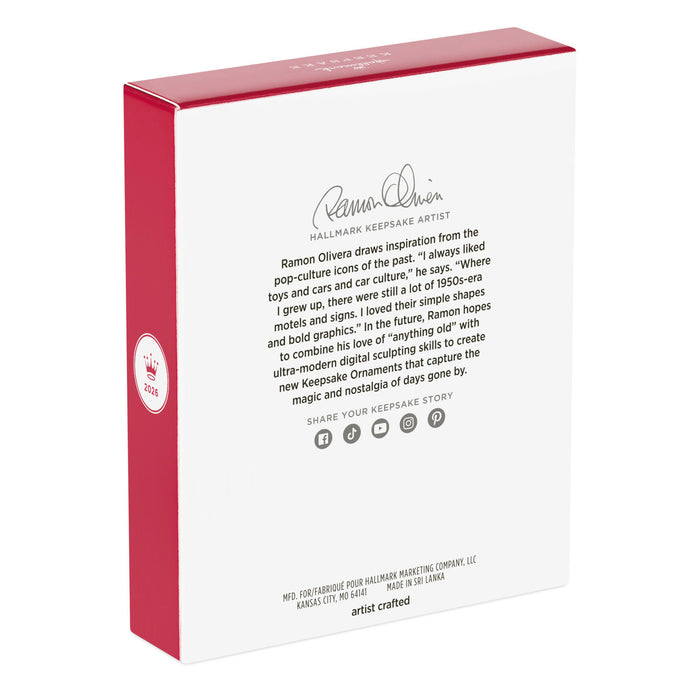 Hallmark Keepsake Ornament packaging with text and branding on a white background