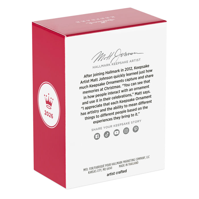 Hallmark Keepsake Ornament box with text and branding on a white background