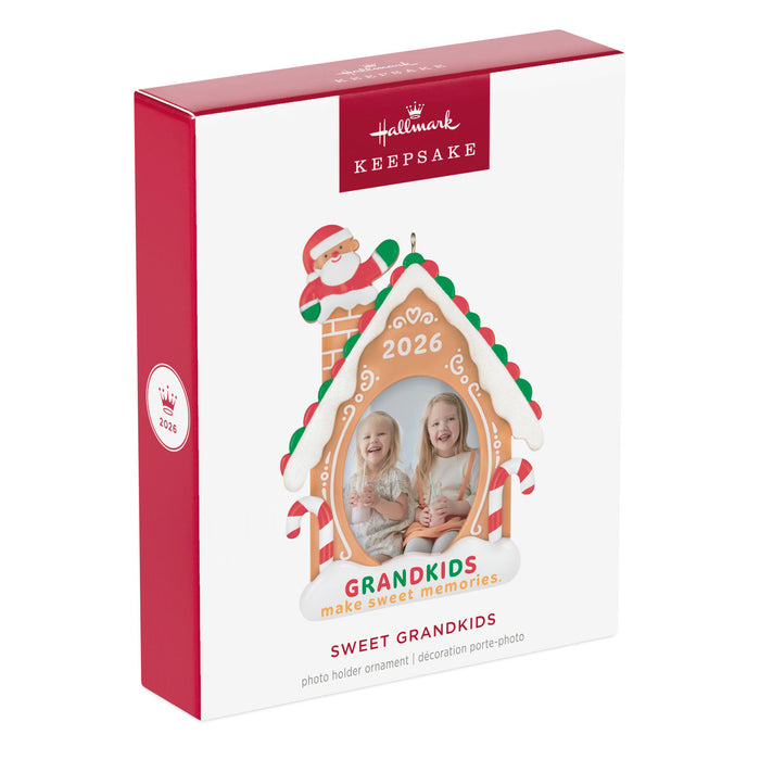 Hallmark Keepsake Christmas ornament packaging with Santa and children design on a white background
