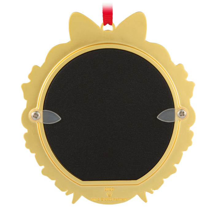 Gold medal frame with a black center on a white background