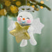 Angel ornament holding a gold star with 'Godchild 2026' text, hanging on a Christmas tree.