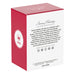 Red and white box with text and a logo on a white background