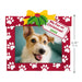 Dog photo frame with 'My Fur-st Christmas! 2026' tag and paw print pattern