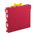 Red frame with white paw prints and a yellow bow on a white background