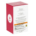 Red and white box with a logo and text on a white background