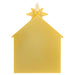 Yellow house-shaped cut out with a star on top against a white background