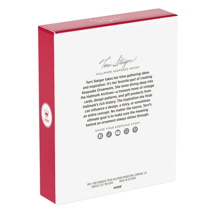Hallmark Keepsake Ornament packaging with text and logo on a white background