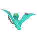 Teal dinosaur figure with a silver tinsel 