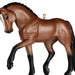 Brown horse figurine with black mane on a white background
