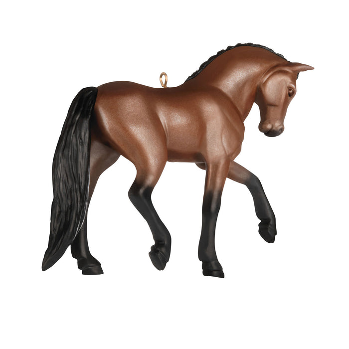Brown horse figurine on a white background