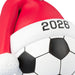 Soccer ball with a Santa hat featuring '2026' on a white background