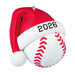 Baseball ornament with a red Santa hat and '2026' on a white background