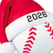 Baseball with a red and white Santa hat and '2026' on a white background