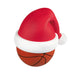Basketball with a Santa hat on a white background
