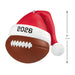 Football ornament with a Santa hat labeled '2026' on a white background