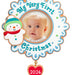 Baby photo frame with snowman design and 'My Very First Christmas 2026' text