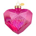 Heart-shaped pink ornament with 'Our First Christmas Together' text on a white background