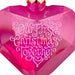 Pink heart-shaped object with 'Our First Christmas Together' text on a white background