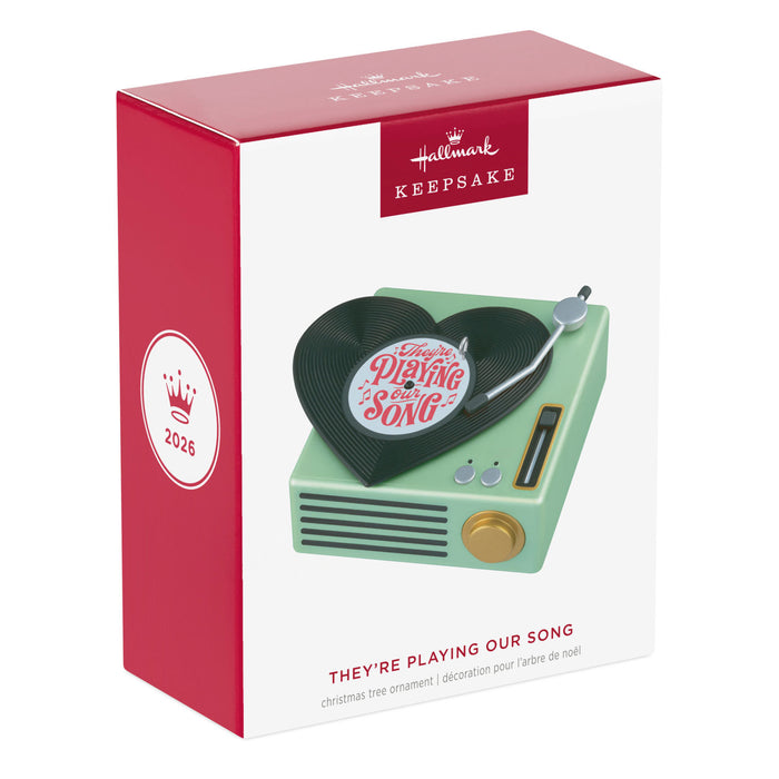 Hallmark Keepsake ornament packaging with record player design