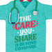 Turquoise hoodie with a stethoscope, featuring motivational text on a white background