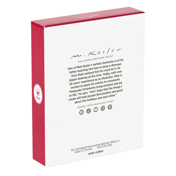 M. Kesler ornament packaging with text and Hallmark logo