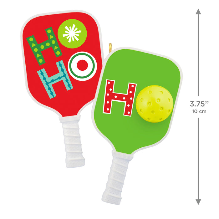Two pickleball paddles with 'HO HO' text on a white background