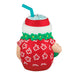 Decorative ornament shaped like a tiki drink with a straw on a white background