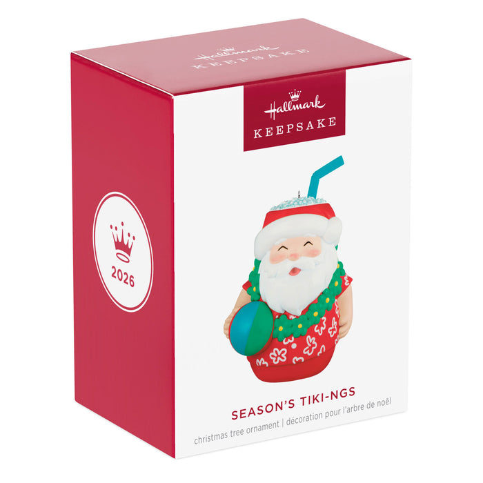 Hallmark 2026 Christmas ornament packaging with Santa Claus design