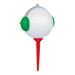 Golf ball with a red tee on a white background