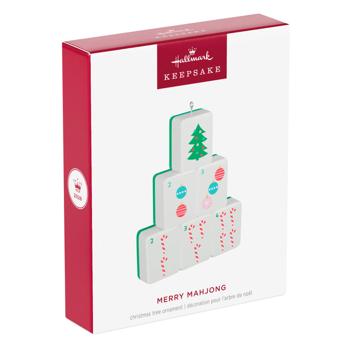 Hallmark Keepsake Christmas ornament packaging with a tree design on a white background