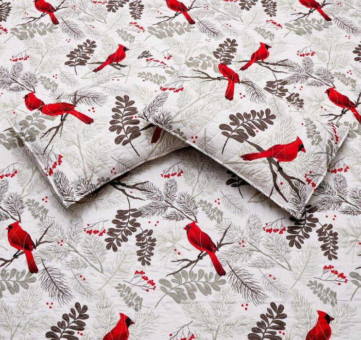 Cardinals Quilt in Tote Bag