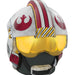 Star Wars helmet with a red and white emblem on a white background