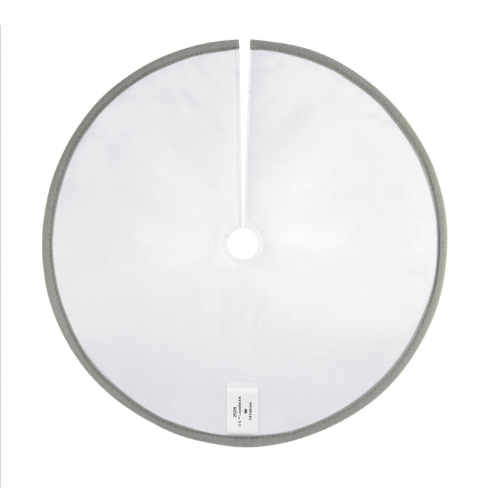 Round white object with gray rim on a white background