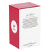 Red and white box with text and a logo on a white background