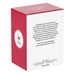 Red and white box with text and a logo on a white background