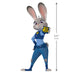 Animated character in a blue police uniform holding a badge, with dimensions indicated.