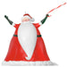 Santa Claus ornament with a red cape and white beard on a white background