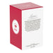 Red and white box with text and a logo on a white background